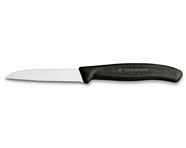 Victorinox Grönsak/Skalkniv Vågtandad Rakt Blad 8 cm Svart