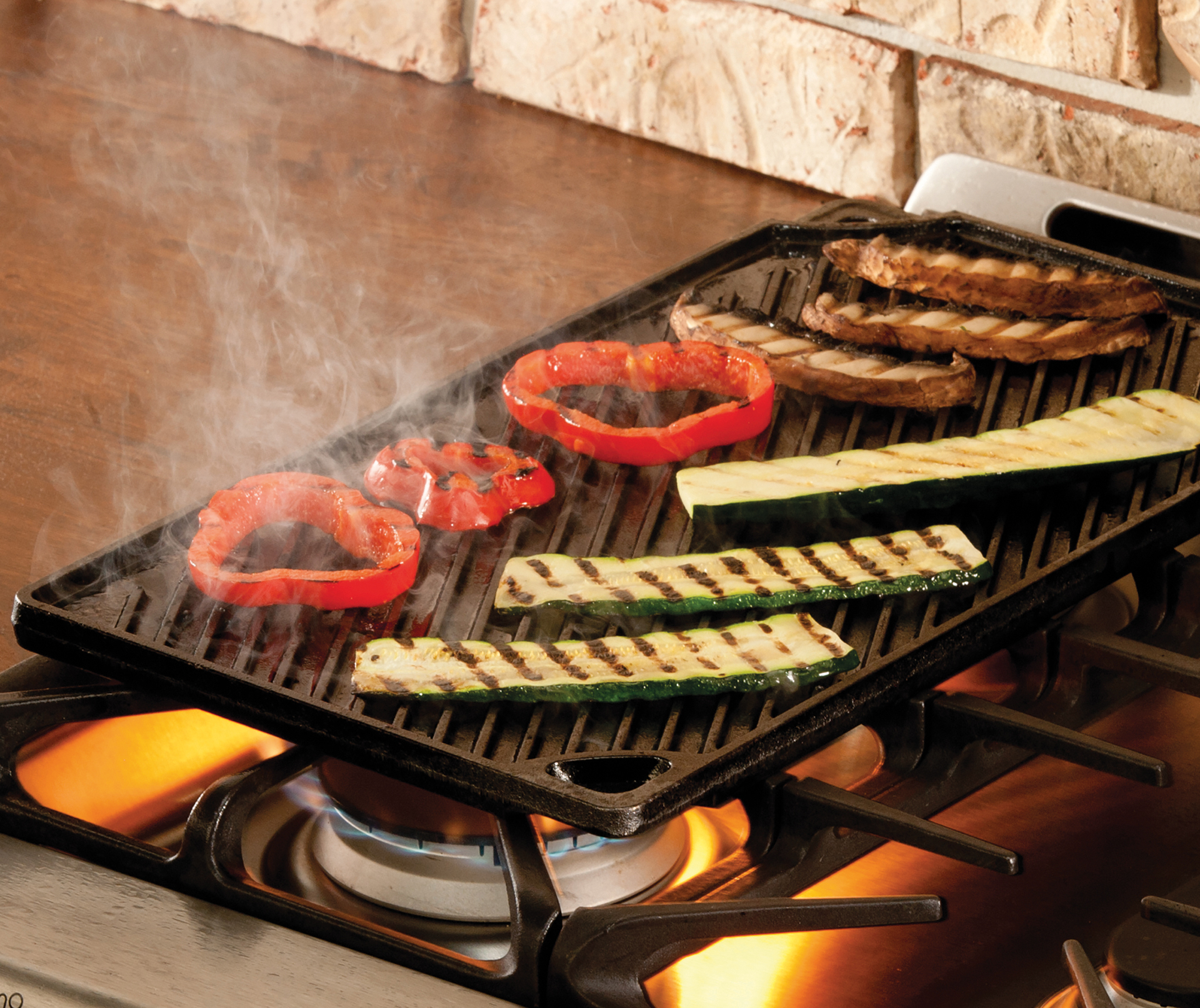 Lodge Classic Grill/Stekplatta Vändbar Rektangulär Gjutjärn - Bild 5