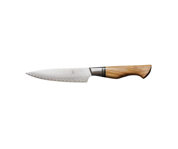 Ryda Knives ST650 Allkniv Damaskusstål 13 cm Olivträhandtag