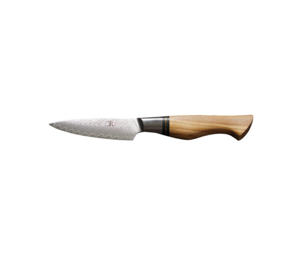 Ryda Knives ST650 Skalkniv Damaskusstål 9 cm Olivträhandtag